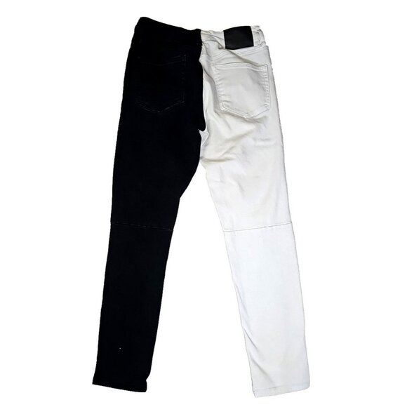 Rue21 Mens Skinny Jeans 30x32 Black White Supreme Flex Skinny Distressed rn70829 - Picture 3 of 6